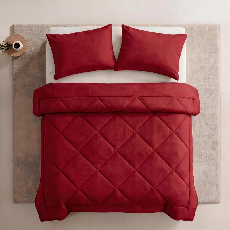 Steppbettwäsche-Set 3-teilig – Wolkenweich, ganzjährig warm! 🛏️ Rautensteppung hält Form, feuchtigkeitsregulierend, samtig weich ☁️