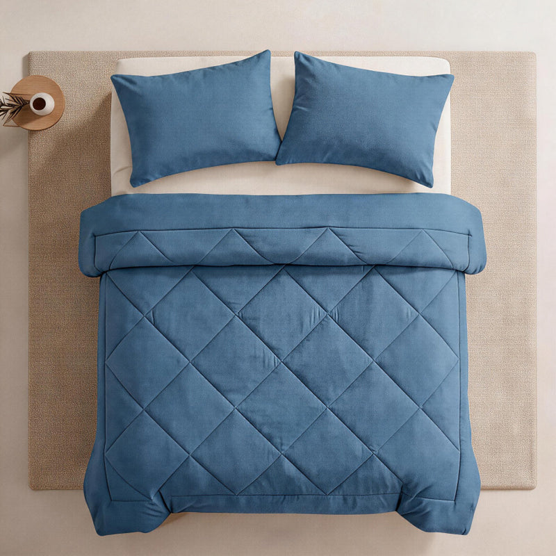 Steppbettwäsche-Set 3-teilig – Wolkenweich, ganzjährig warm! 🛏️ Rautensteppung hält Form, feuchtigkeitsregulierend, samtig weich ☁️