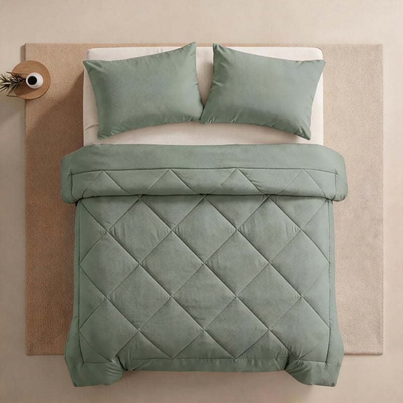 Steppbettwäsche-Set 3-teilig – Wolkenweich, ganzjährig warm! 🛏️ Rautensteppung hält Form, feuchtigkeitsregulierend, samtig weich ☁️