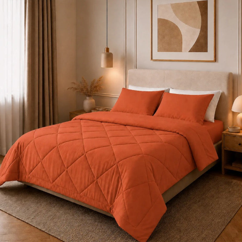 Steppbettwäsche-Set 3-teilig – Wolkenweich, ganzjährig warm! 🛏️ Rautensteppung hält Form, feuchtigkeitsregulierend, samtig weich ☁️