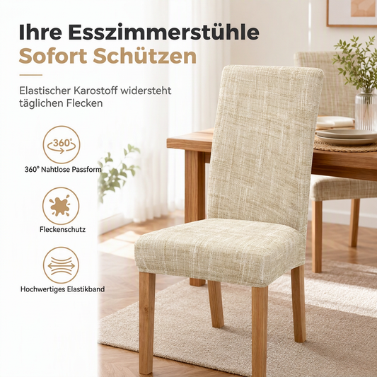 🪑 ✨ Universelle dehnbare karierte Stuhlhülle – schützend, einfach anzubringen 🧺