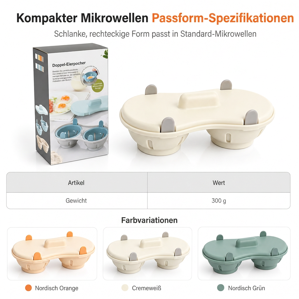 🥚 50% RABATT! 🍳 Eierdämpfer für die Mikrowelle – Zwei Fächer & schnell ✨