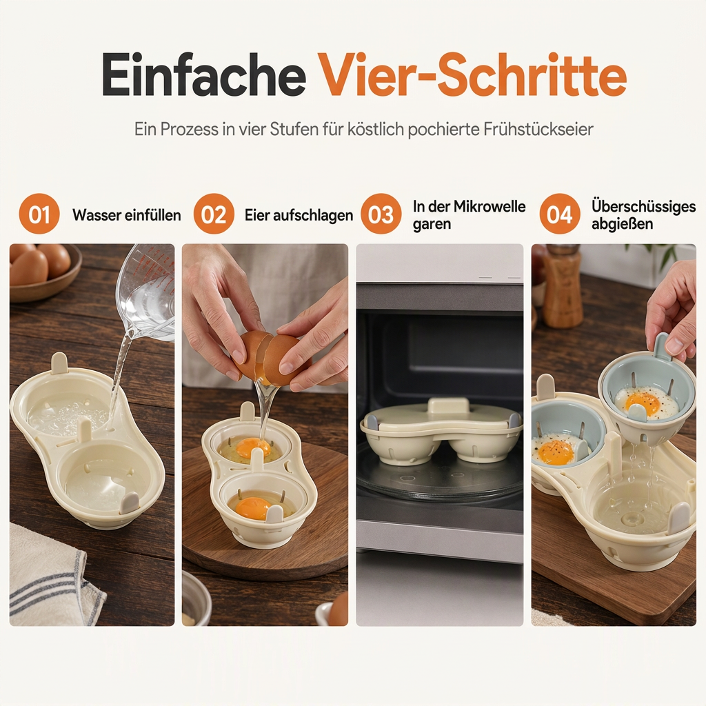 🥚 50% RABATT! 🍳 Eierdämpfer für die Mikrowelle – Zwei Fächer & schnell ✨