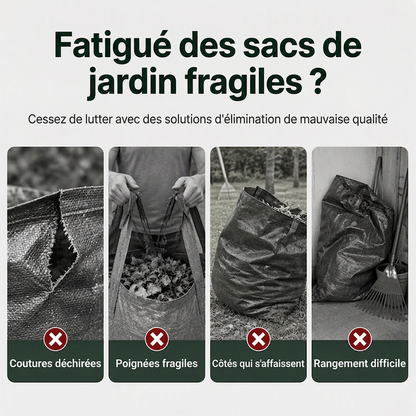 🔥50% DE RÉDUCTION ! 🍂 Sacs de jardin réutilisables, imperméables pour tous vos déchets verts