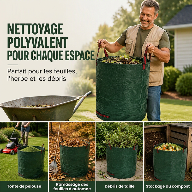 🔥50% DE RÉDUCTION ! 🍂 Sacs de jardin réutilisables, imperméables pour tous vos déchets verts
