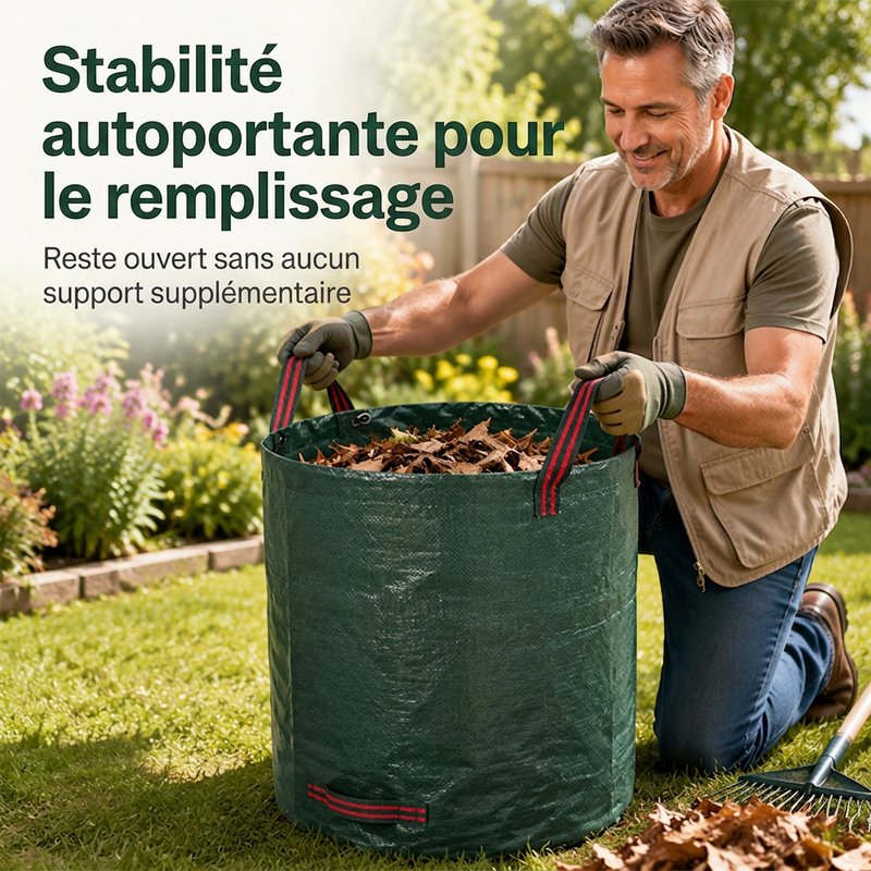 🔥50% DE RÉDUCTION ! 🍂 Sacs de jardin réutilisables, imperméables pour tous vos déchets verts