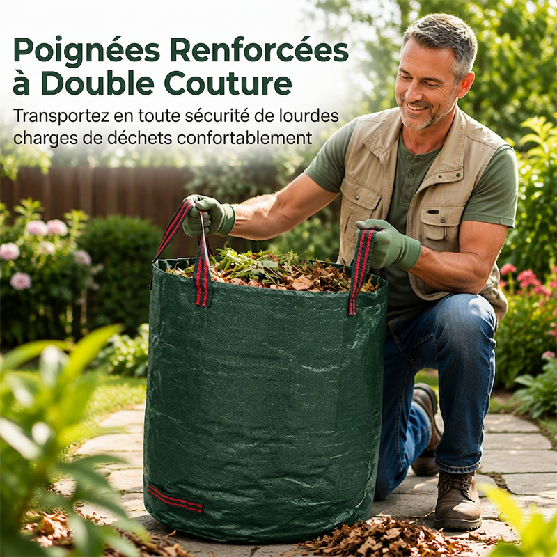 🔥50% DE RÉDUCTION ! 🍂 Sacs de jardin réutilisables, imperméables pour tous vos déchets verts