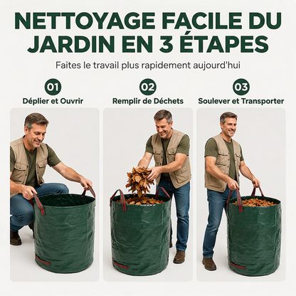 🔥50% DE RÉDUCTION ! 🍂 Sacs de jardin réutilisables, imperméables pour tous vos déchets verts