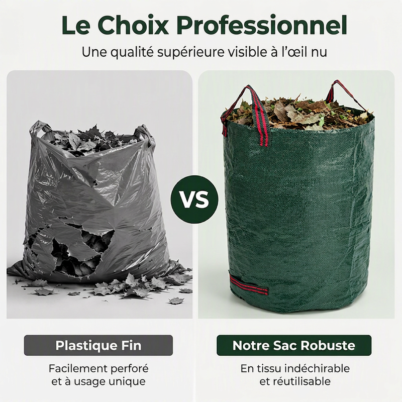 🔥50% DE RÉDUCTION ! 🍂 Sacs de jardin réutilisables, imperméables pour tous vos déchets verts