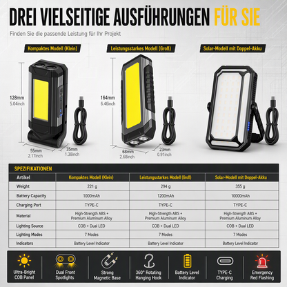 Tragbare multifunktionale Arbeitsleuchte für den Außenbereich🔦✨