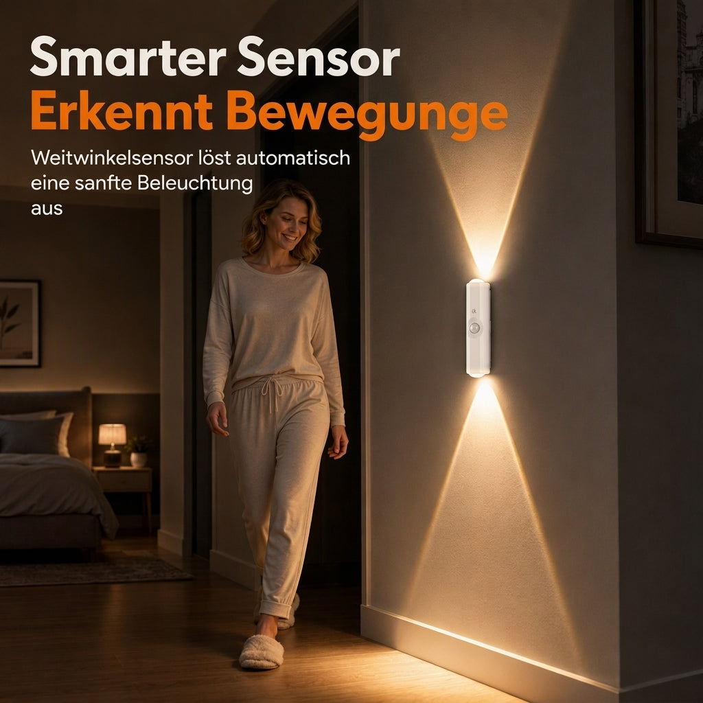 Wiederaufladbare intelligente Wandleuchte mit Bewegungssensor Katzenaugen-Hill-Projektion LED-Nachtlicht mit RGB-Farbumschlag für Umgebungsbeleuchtung