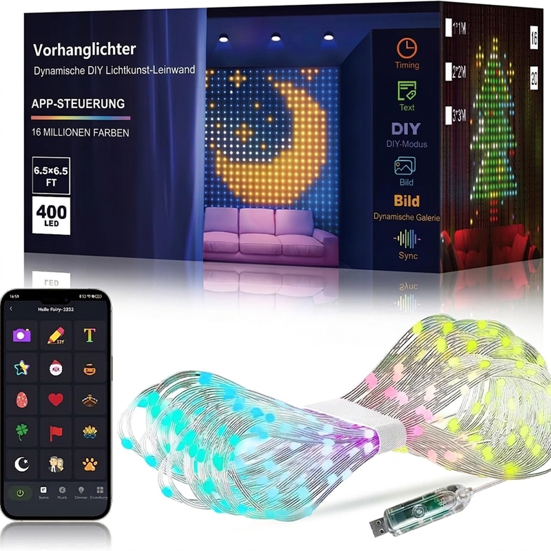 📢📢50% RABATT !!⏰Wasserdichte LED Vorhänger Lichterkette