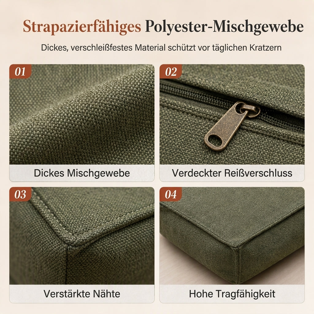 ⏳ Zeitlich begrenzter Rabatt von 50 % ⏰ Aufbewahrungs-Hockerbezug: Füllbar mit Kleidung, breiter Reißverschluss, waschbar, 45 x 45 x 23 cm 🧺🛋️