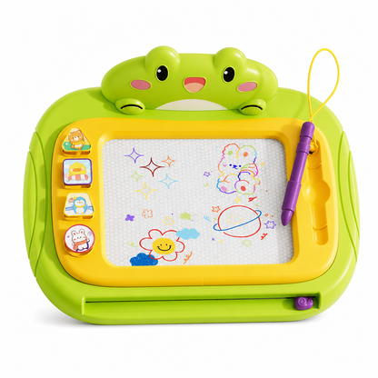 🎨 Magnetisches Zeichenbrett für Kinder – bunter, abwischbarer Zeichenblock mit Stift und 4 Stempeln