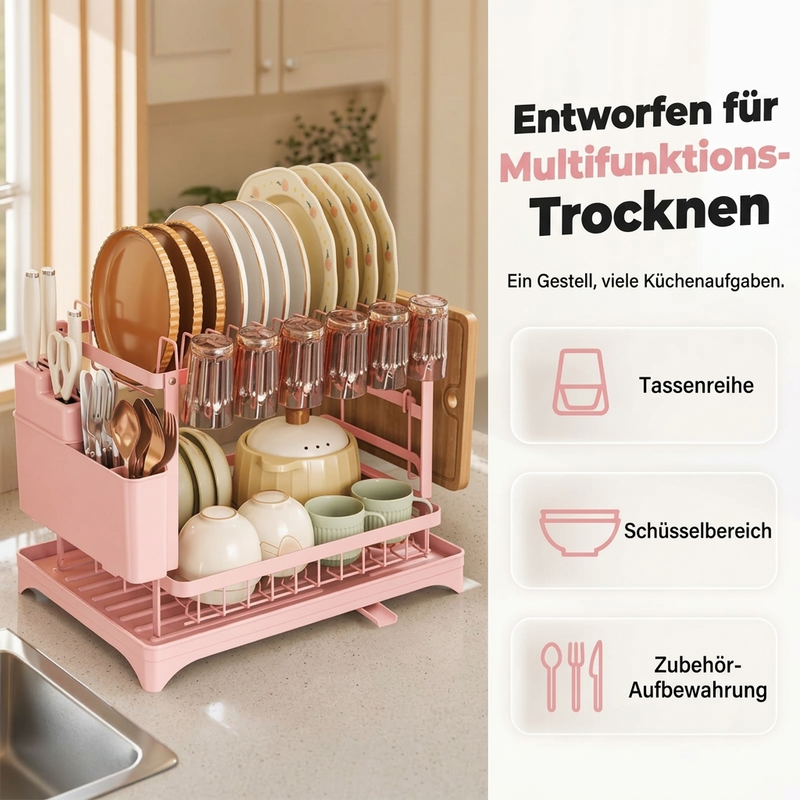 Platzsparende Abtropfgestell für die Küche🍽️✨