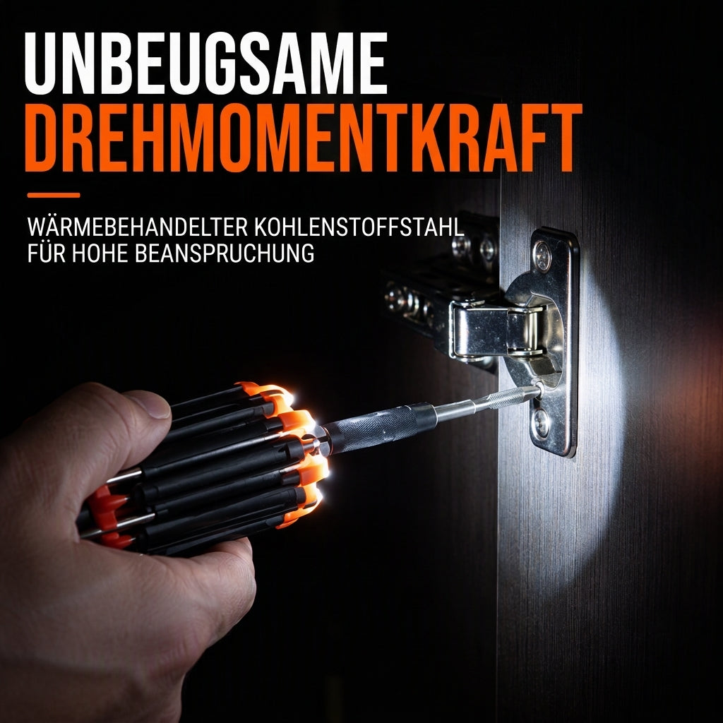 🔧 50% RABATT! 💡 Multifunktionaler Schraubendreher-Satz – Mit LED-Licht & vielseitig ✨