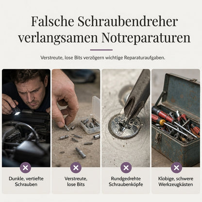 🔧 50% RABATT! 💡 Multifunktionaler Schraubendreher-Satz – Mit LED-Licht & vielseitig ✨