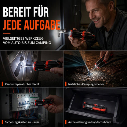 🔧 50% RABATT! 💡 Multifunktionaler Schraubendreher-Satz – Mit LED-Licht & vielseitig ✨