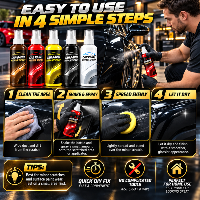 🎁🔥 In verschiedenen Farben erhältlich – Kratzer-Reparaturspray für Autos, für leichte Kratzer und schnelle Ausbesserungen. 🥰