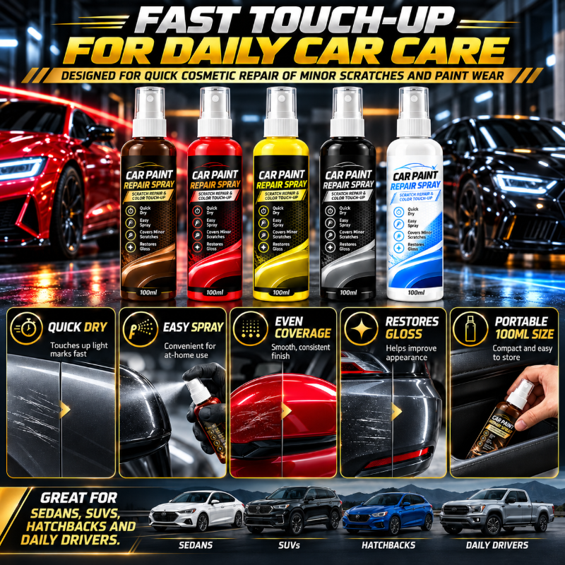 🎁🔥 In verschiedenen Farben erhältlich – Kratzer-Reparaturspray für Autos, für leichte Kratzer und schnelle Ausbesserungen. 🥰