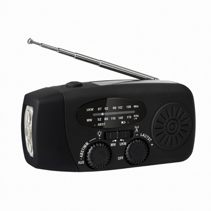 🏕️ 📻 Careluxpro Multifunktionales Tragbares Solar-Notfallradio – Powerbank, Handkurbel & Katastrophenvorsorge