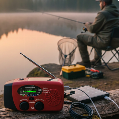 🏕️ 📻 Careluxpro Multifunktionales Tragbares Solar-Notfallradio – Powerbank, Handkurbel & Katastrophenvorsorge