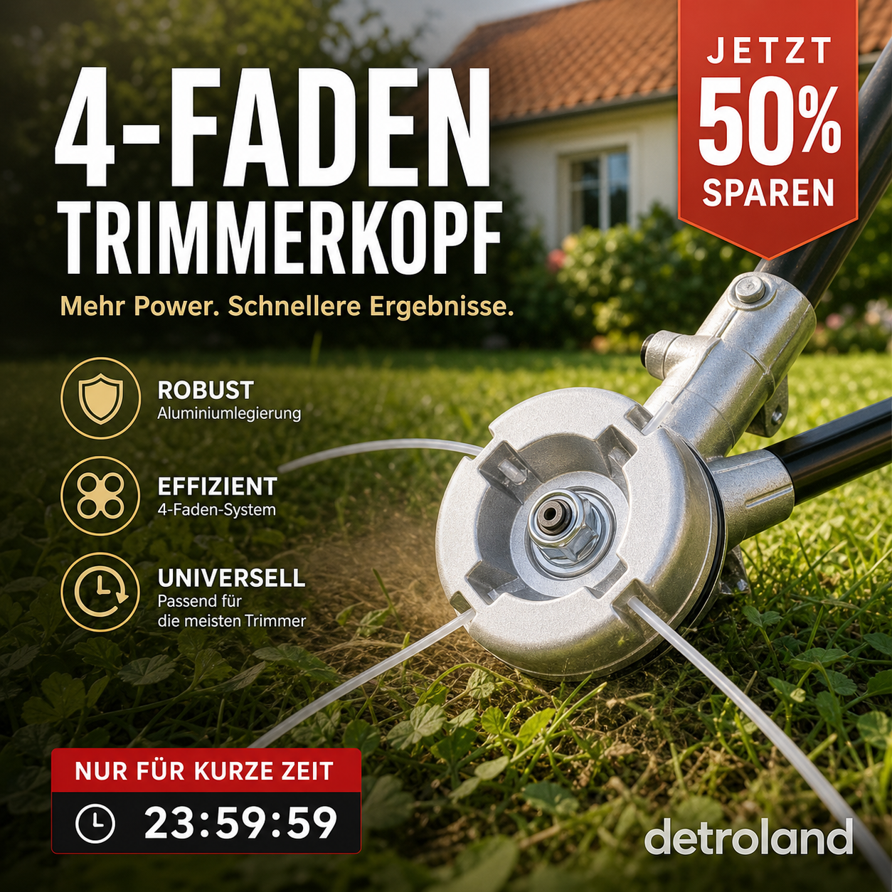 🌿 50% RABATT! 🔧 Aluminium-Trimmerkopf für Rasentrimmer & Freischneider – Universelle Passform, Robuste Konstruktion & Ideal Für Effizientes Mähen Und Unkrautentfernung 🏡