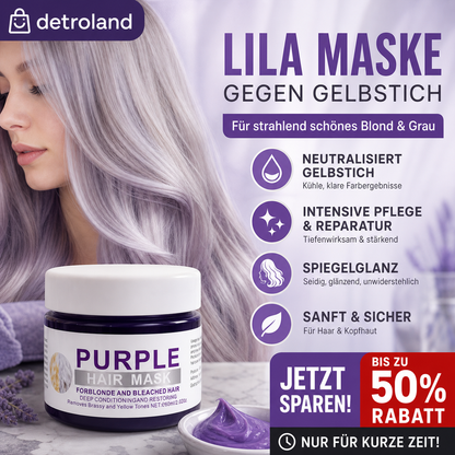 👱‍♀️Du möchtest deine Haarfarbe aufhellen? Dein Haar braucht dringend Pflege! Feuchtigkeitsspendende lila Haarmaske mit langanhaltendem Duft