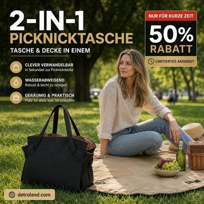 🥳HEISSER SALE 2026🥳💞50.000+ VERKAUFT!👵  2-in-1-Picknicktasche, wandelbar in eine Tragetasche