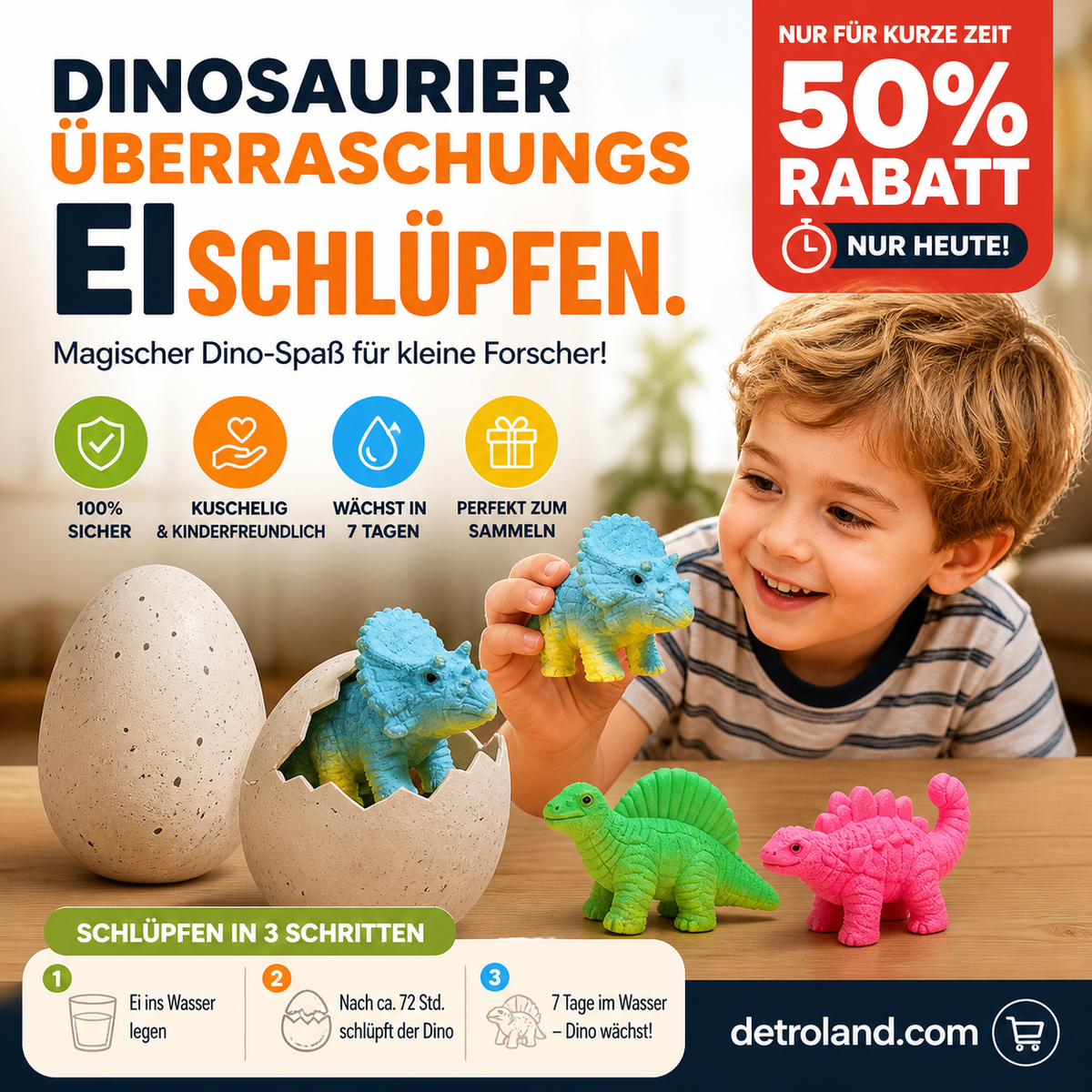 🎁Dinosaurier, der Überraschungseier für Kinder ausbrütet🦖