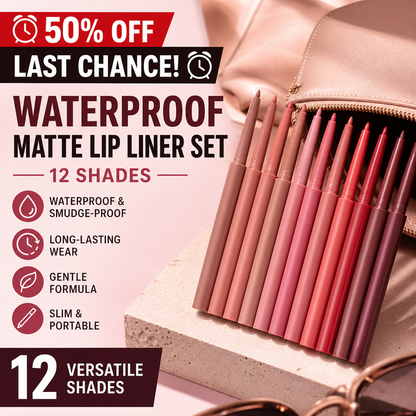 💄 Set Matite Labbra Opache Waterproof Retraibili 💋 12 Tonalità a Lunga Tenuta ✨ Finish Matte Vellutato Anti-Sbavature 💧 | Contorno e Riempimento Labbra Preciso 👄