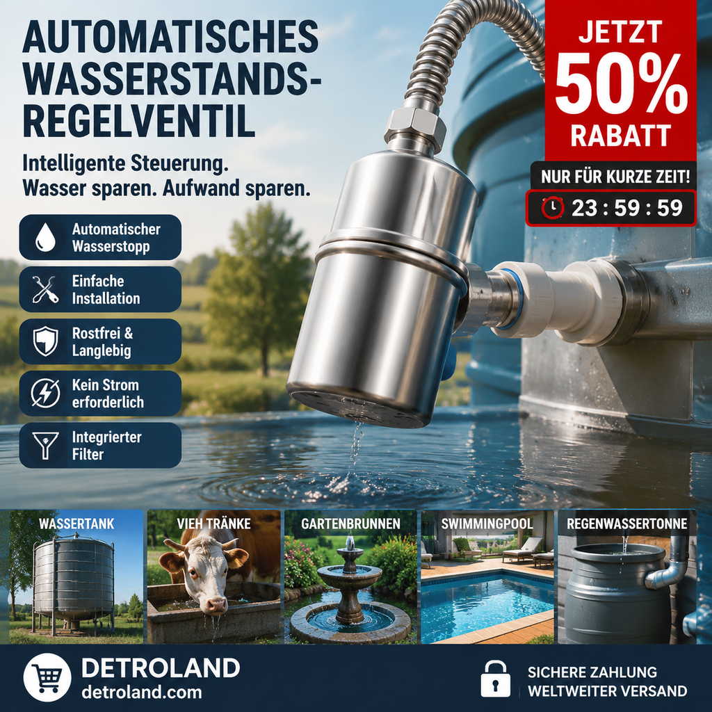 🥰Neu und im Sonderangebot 2026 – 50 % Rabatt✨ Schwimmerventil zur vollautomatischen Wasserstandsregelung aus Edelstahl 304