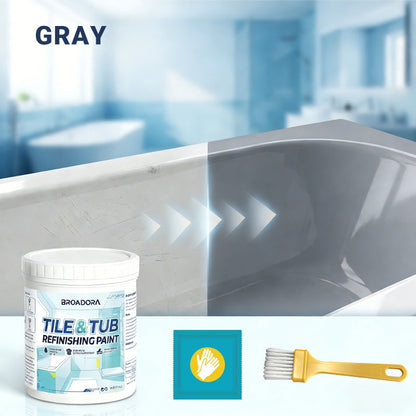 White Tile Refinishing Paint – Waterproof Stain-Blocking DIY Coating for Tiles, Sinks & Toilets